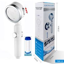 Dreistufiger Duschkopf mit Filterkern - Weiß - Xichao