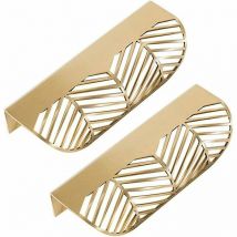Xinxu Poigne De Tiroir Feuilles Poigne De Porte De Meubles En Laiton Tirer La Poigne De Porte D'armoire D'armoire (2pcs)-