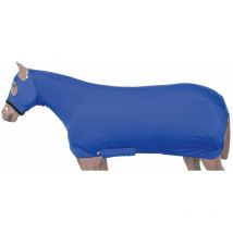 L = full, Bleu marine: Couverture en lycra pour chevaux avec fermeture à glissière, couvre-capuchon avec ouverture pour les yeux et les oreilles
