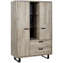 Meublorama - xl Aufbewahrungsmöbel in hellem Eichen-Dekor, Kollektion newton. Große Lagerkapazität.