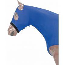 S = pony, Bleu Royal: Capuchon en lycra avec fermeture éclair et ouverture pour les yeux et les oreilles