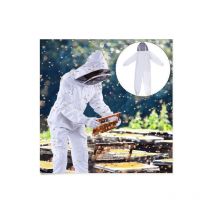 Xl) Imkerbekleidung - Weiß 175-185cm, Bienenschutzausrüstung für Berufsimker mit Schleierhaube