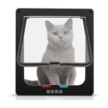 Junjun - xl, Noir)Chatière pour Chat avec magnétique à 4 Voies, Porte pour Animaux de Compagnie pour Chats et Petits Chiens, Porte pour Chat avec