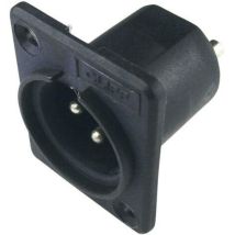 Xlr embase mâle, contacts droits Cliff acm CP3000 Nombre de pôles: 3 noir 1 pc(s) D28226