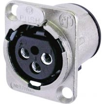 NC3FD-V XLR-Steckverbinder Flanschbuchse, Kontakte gerade Polzahl: 3 Silber 1 St. - Neutrik