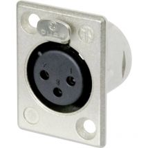 Neutrik - NC3FP-1 XLR-Steckverbinder Flanschbuchse, Kontakte gerade Polzahl: 3 Silber 1 St.