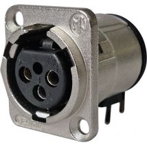 NC3FD-H-0 XLR-Steckverbinder Flanschbuchse, Kontakte gewinkelt Polzahl: 3 Silber 1 St. - Neutrik
