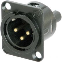 NC3MD-S-B-1 XLR-Steckverbinder Flanschstecker, Kontakte gerade Polzahl: 3 Schwarz 1 St. - Neutrik