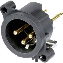 Nc3mav Xlr-steckverbinder Flanschstecker, Kontakte Gerade Polzahl: 3 Schwarz 1 St. - Neutrik