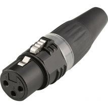 HI-X3CF-BLK XLR-Steckverbinder Stecker, gerade Polzahl: 3 Schwarz 1 St. - Hicon
