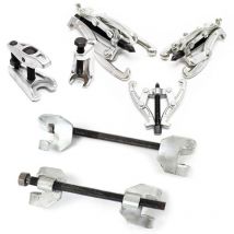 Xpotool - Federspanner Satz 7-tlg. 375 Mm Aus Stahl, Mit Klauen- & Kugelgelenkabzieher Montagespanner Audrücker, Für Pkw Tuning Tieferlegung, 