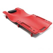 Xpotool - Wiltec Chariot de visite Mécanicien 91x42,5x11,5 cm Rouge 100kg pehd Surface rembourrée Appui-tête amovible Planche à Roulettes pivotantes