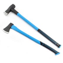 Xpotool - Juego de hacha 1500g y hacha 2,7kg hoja de acero al carbono mango de fibra de vidrio madera
