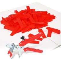 XPOtool Kit Système de Nivellement 800 Cales Pince Aide Pose Carrelage Mur Sol Chantier Carreleur