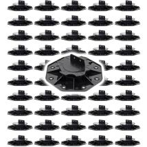Lot de 50x Plots de terrasse – Charge 2700 kg – Hauteur réglable 18-25 mm – en pp – Pieds de support pour Lames Dalles Lambourdes - Xpotool