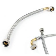 Xpotool - Tuyau blindé Flexible 600mm DN8 Raccord coudé 1/2' (18,64mm) Écrou 3/8' (14,95mm) Sanitaire