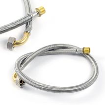 Xpotool - Tuyau blindé Flexible 800mm DN8 Raccord coude 1/2' (18,64mm) Filet mâle 3/8' (16,66mm)