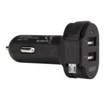 Chargeur de voiture Xqisit 6A double USB + microUSB – Noir – Mode de pose électricité, Intensité courant
