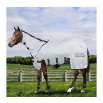S/128 cm, Gris argenté: Couverture en maille anti-insectes pour chevaux modèle SILVER SWEET PLUS