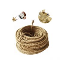 10m Fil électrique Corde, 2 Cœurs Linge de Câble d'éclairage de Corde Vintage Fil de cuivre recouvert Rétro Tressé Industriel Corde pour diy