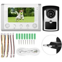 7 pouces filaire étanche interphone vidéo sonnette ir caméra moniteur porte téléphone 110-240V prise ue - XVX