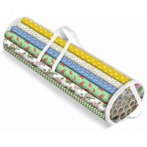 XVX - Borsa portaoggetti in carta da regalo, copertura trasparente per rotoli di carta da regalo - Borsa in plastica resistente con manici per