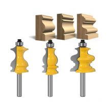 Lot de 3 Fraises à Défoncer pour Moulures Architecturales 8 mm, Mèche de Routeur pour le Travail du Bois, - XVX