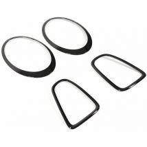 Lot de 4 garnitures de protection de phare arrière noir brillant pour Mini R56 R57 R58 R59 Cooper s jcw 2007-2015 - XVX