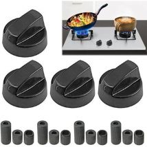 Set of 4 Universal Control Knobs, Hob Buttons, Gas Cooker Buttons, Universal Black Control Switch Buttons, Universal Control Knobs, for Kitchen