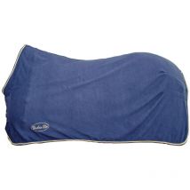 115 cm, Bleu marine: Couverture polaire pour cheval avec garnitures et fermetures avant non réglables