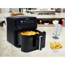 Xxl Heißluftfritteuse 6,2Ltr. 1350Watt, Sichtfenster, Grill Rack & Salzstreuer