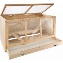 Tectake - Hamster Cage Goldie - wooden, with 3 floors, 2 ramps, 95 x 50 x 50 cm - gerbil cage, hamster house, wooden hamster cage