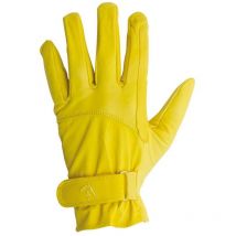M, Jaune: Gants de travail en cuir de la piscine avec renforts et fermeture tearjaw