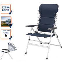 Tristar - xxl Campingstuhl novara klappbar Hochlehner bequem gepolstert Navy Blau