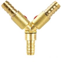 Y Connecteur de tuyau 3 voies séparateur, alliage de laiton et de zinc, 10 mm valve à bille pour eau, huile et gaz pour arrosage de jardin(1 pièce)