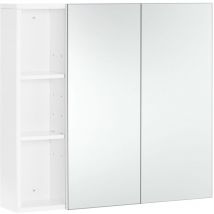 26' Height Bathroom Wall Cabinet with Mirror, White - Yaheetech