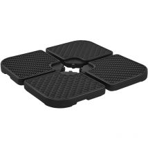 4 Piezas Base para Sombrilla Rellenable Cuadrado 80kg de Arena/60L Agua Total con Diseño Trenzado Soporte de Parasol para Llenar Desmontable