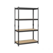 4 Tiers Storage Shelf Metal Shelving Unit Steel Frame,91x46x153cm, Black - Yaheetech