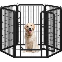 40' Tall Dog Playpen Panel (6 Panels),68cm w x 100cm h x 1.5cm Thickness, Black - Yaheetech