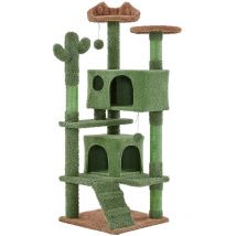 Yaheetech - 54.5'H Cactus Cat Tree, Cat Furniture for Small- to Medium-sized Cats, Green/Brown