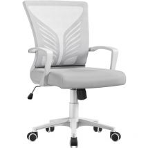 Yaheetech - Adjustable Mesh Office Chair with Lumbar Support, Light Grey