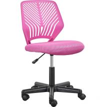 Yaheetech - Chaise de Bureau, Chaise d'Ordinateur, Fauteuil Bureau Ergonomique, Pivotant, Fonction Réglage, Style Moderne, Charge de 136kg Rose Rouge