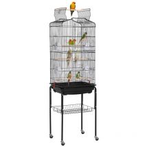 Cage Oiseaux Volière Portable Design pour Perruche Calopsitte Canari Inséparable Mandarins 46 x 35.3 x 92 cm avec Support Détachable - Yaheetech