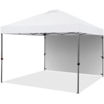 Homevive Carpa Plegable Portátil 3x3 M Cenador De Jardín Con 1 Pared Lateral Altura Ajustable En 3 Niveles Gazebo Para Exterior Camping Fiestas 