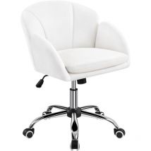 Yaheetech - Chaise Bureau Design Fleur Fauteuil de Bureau en Similicuir Hauteur Réglable avec Dossier Arrondi Inclinable pour Chambre Bibliothèque