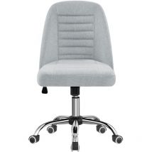 Yaheetech - Chaise de Bureau à Dossier Moyen Chaise d'ordinateur en Tissu à Roulettes Base en Métal Chromé Assise Réglable en Hauteur Siège Moderne