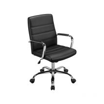 Yaheetech - Chaise de Bureau Ergonomique Fauteuil de Bureau Cuir pu avec Siège Dossier Rembourré Hauteur Réglable Inclinable Pivotantes Noir