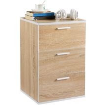 Comodino da Camera da Letto Cameretta Moderno Cassettiera con 3 Cassetti Mobiletto da Salotto 40 x 35 x 60 cm Legno Quercia Chiaro - Yaheetech