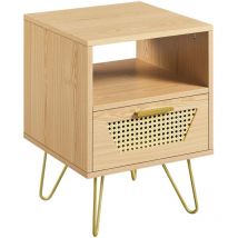 Comodino da Letto con Cassetto e Scomparto Comodino Moderno Mobiletto da Camera da Letto Porta Lampade 40 x 40 x 55 cm Legno Quercia Chiaro