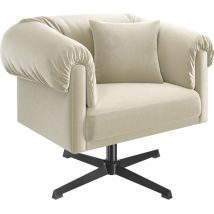 Yaheetech - Fauteuil Salon Moderne Fauteuil Chambre avec Accoudoirs Rembourrés et Coussin Fauteuil Velours pour Chambre à Coucher Coin Lecture
